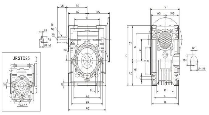 蜗杆减速机JRSTD系列详细参数 蜗杆减速机JRSTD系列详细参数