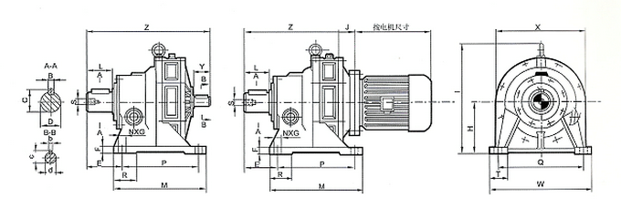 卧式摆线减速机技术参数 卧式摆线减速机技术参数